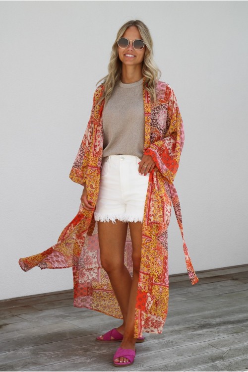 Kimono patchwork long